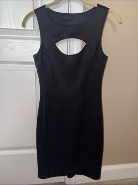 GUESS Black Sleeveless Mini Dress with Front Cutout